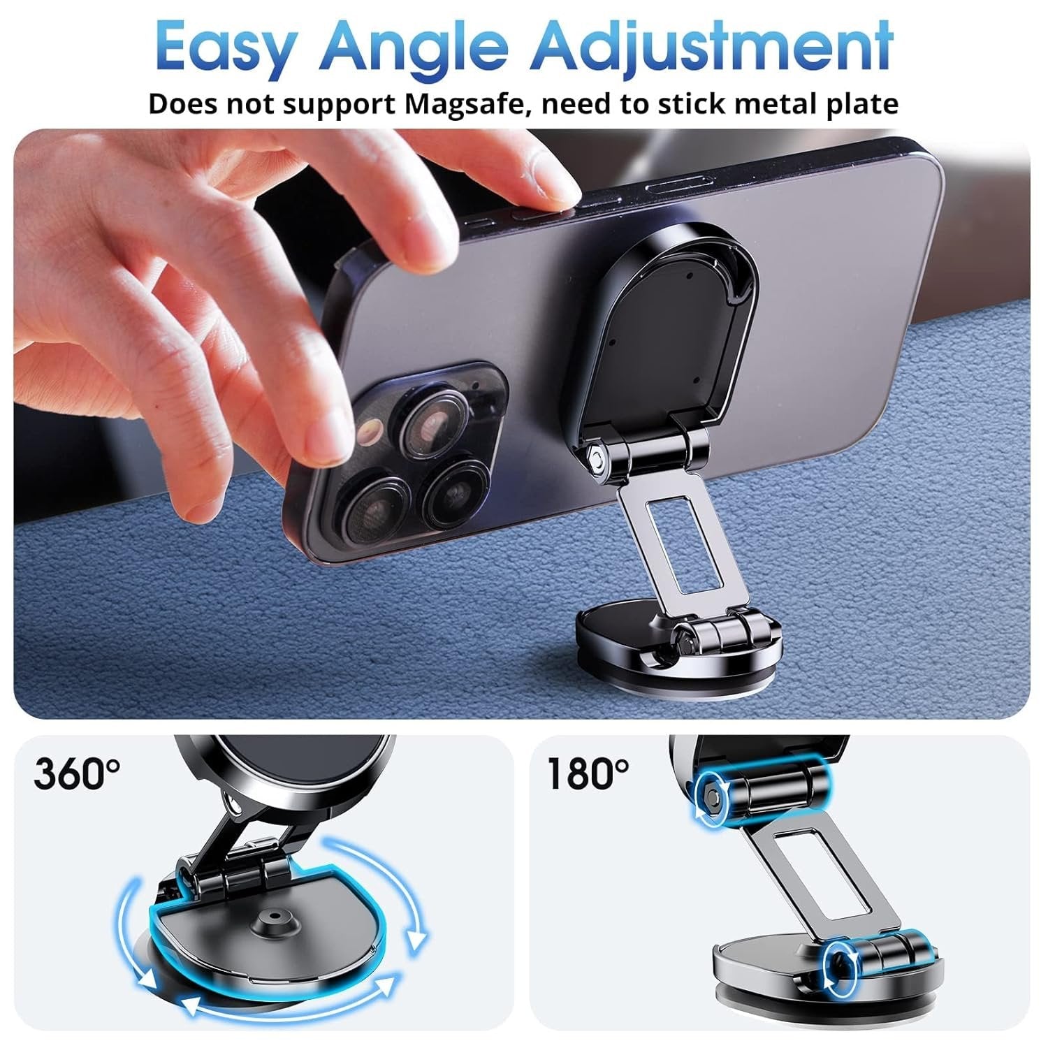 Magnetic Phone Holder for Car ? Secure and Convenient Phone Mount ? 360? Rotation and Strong Magnet for Safe Driving

