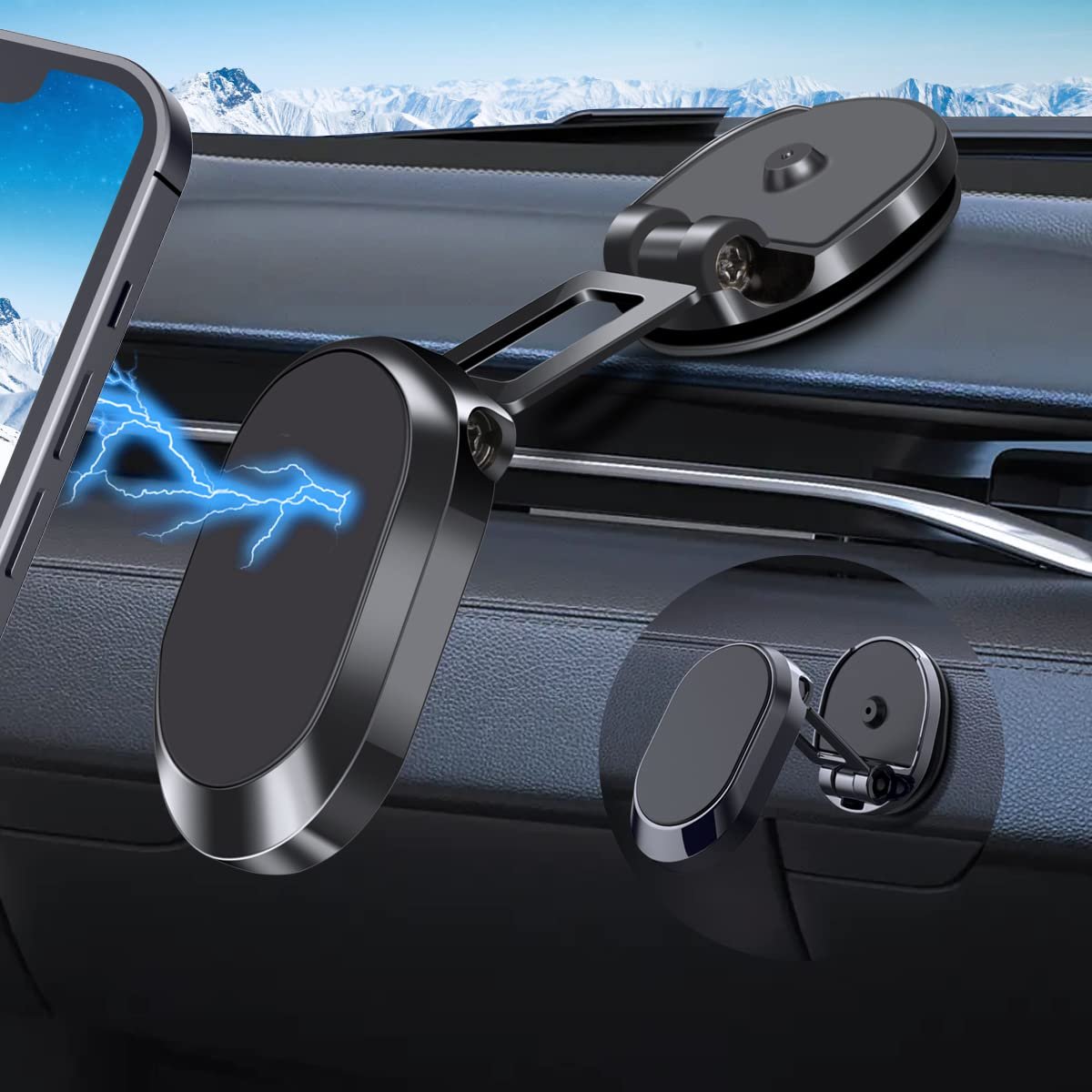 Magnetic Phone Holder for Car ? Secure and Convenient Phone Mount ? 360? Rotation and Strong Magnet for Safe Driving

