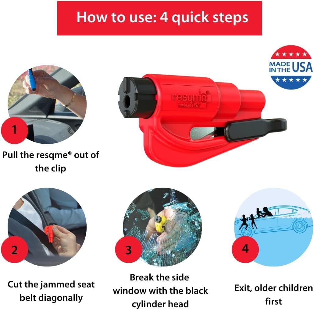 3 in 1 Super Mini Safety Window Glass Breaker ? Emergency Car Safety Tool ? Glass Breaker, Seatbelt Cutter, and Window Puncher
