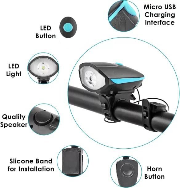 Rechargeable Bicycle LED Light ? Bright and Durable Bike Light ? USB Rechargeable for Night Riding and Safety


