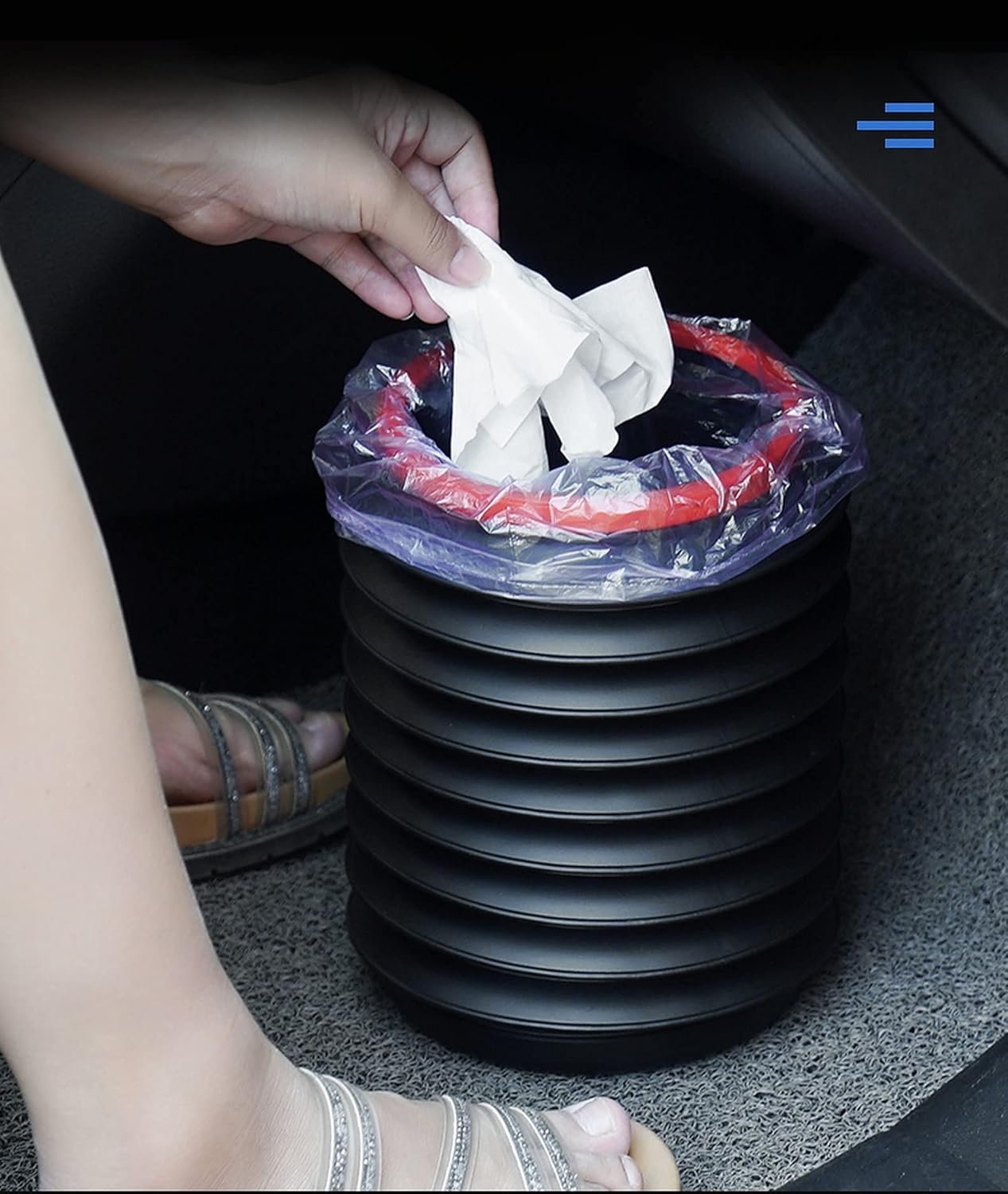 4L Collapsible Foldable Car Dustbin Basket ? Space-Saving Car Trash Bin ? Convenient for Car Interior Organization

