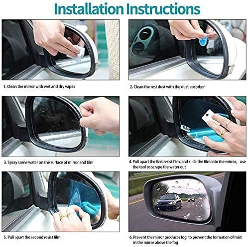 Anti-Fog Film (Oval) ? UV Protection and Anti-Glare ? Ideal for Car Windows and Mirrors ? Clear Visibility in Any Weather

