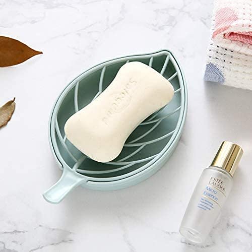 Leaf Soap Dish (Single PC) ? Stylish and Durable Soap Holder with Drainage for Clean and Dry Soap ? Elegant Bathroom Accessory

