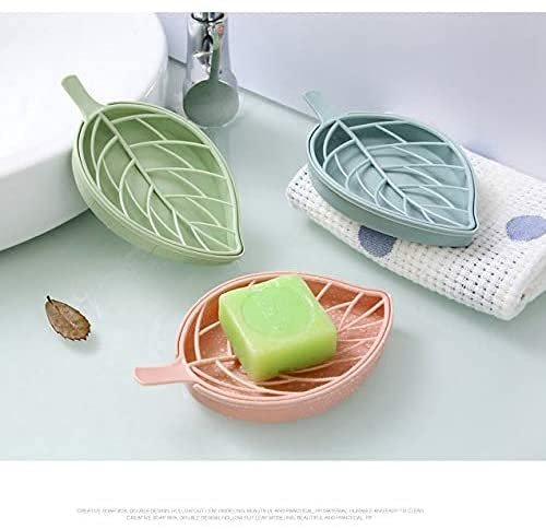 Leaf Soap Dish (Single PC) ? Stylish and Durable Soap Holder with Drainage for Clean and Dry Soap ? Elegant Bathroom Accessory

