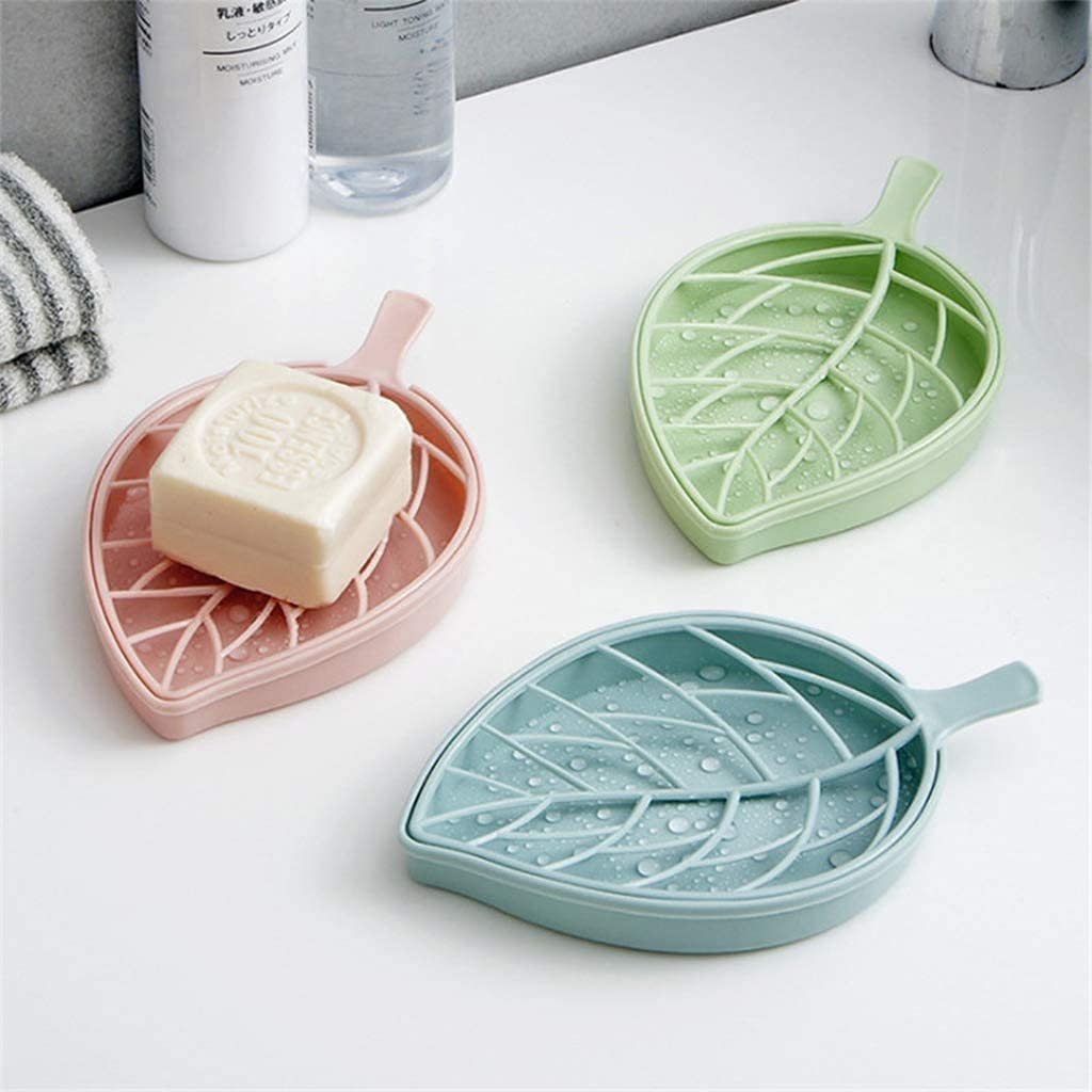 Leaf Soap Dish (Single PC) ? Stylish and Durable Soap Holder with Drainage for Clean and Dry Soap ? Elegant Bathroom Accessory

