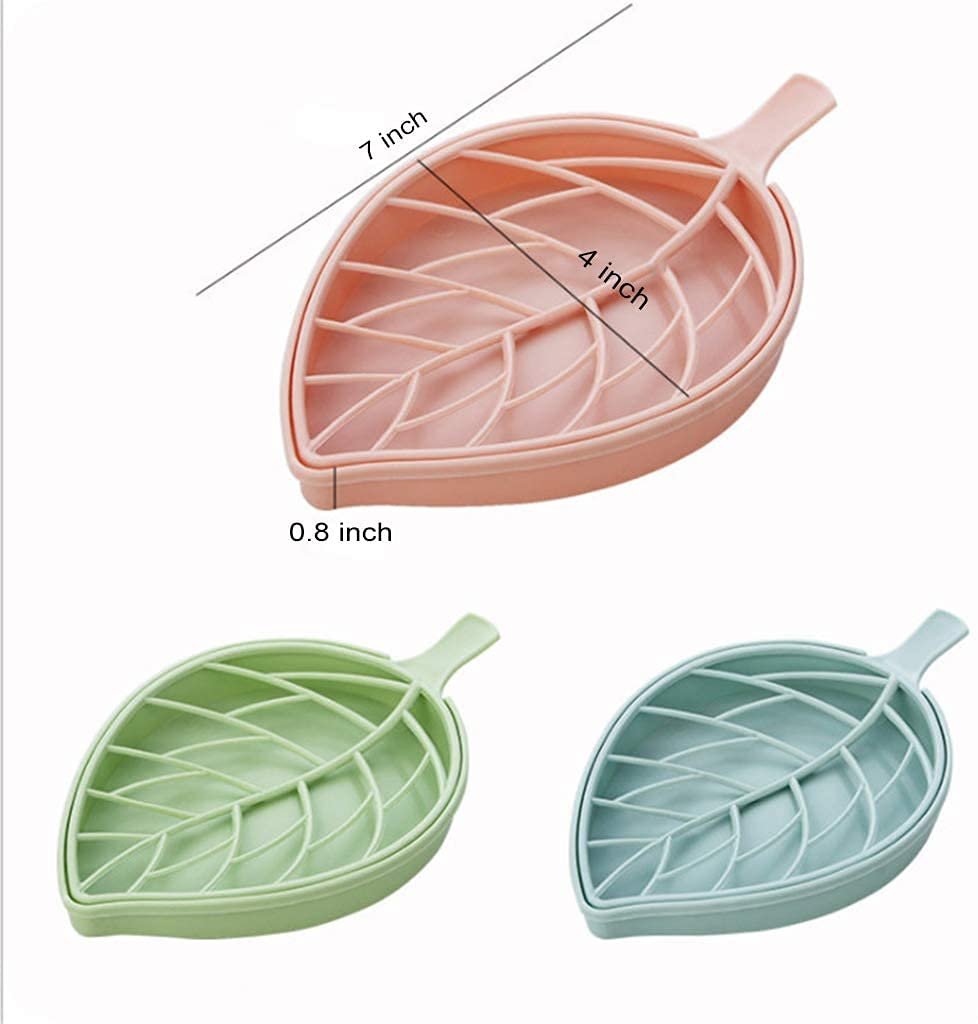 Leaf Soap Dish (Single PC) ? Stylish and Durable Soap Holder with Drainage for Clean and Dry Soap ? Elegant Bathroom Accessory


