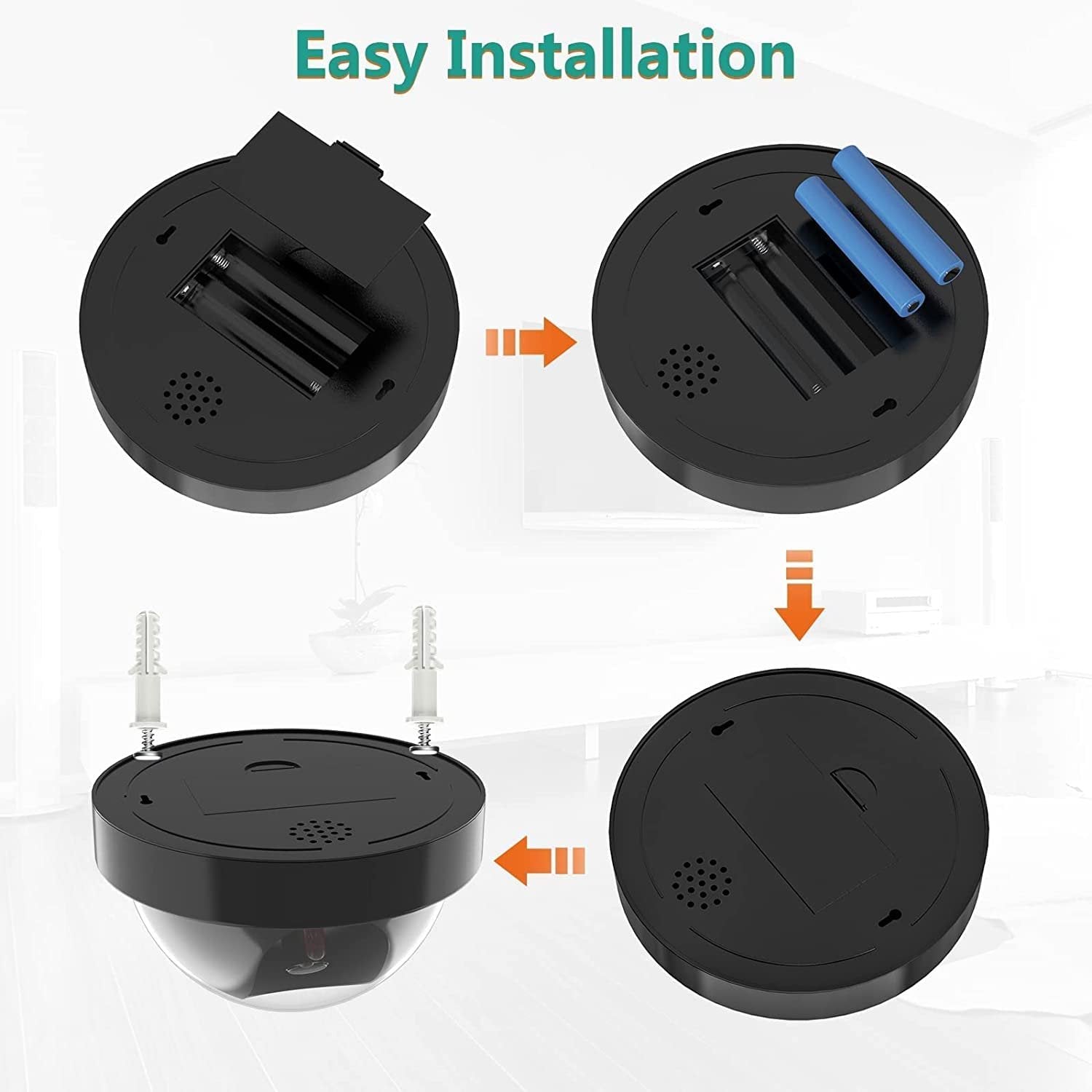 Small Dummy Camera ? Realistic Surveillance Camera for Home Security, Fake Security Camera with LED Light for Indoor/Outdoor Use
