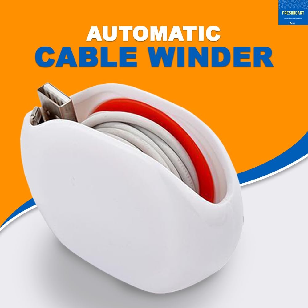 Automatic Wire Winder ? Cord Organizer for Tidy and Tangle-Free Cables, Easy to Use for Earphones, Chargers, and More

