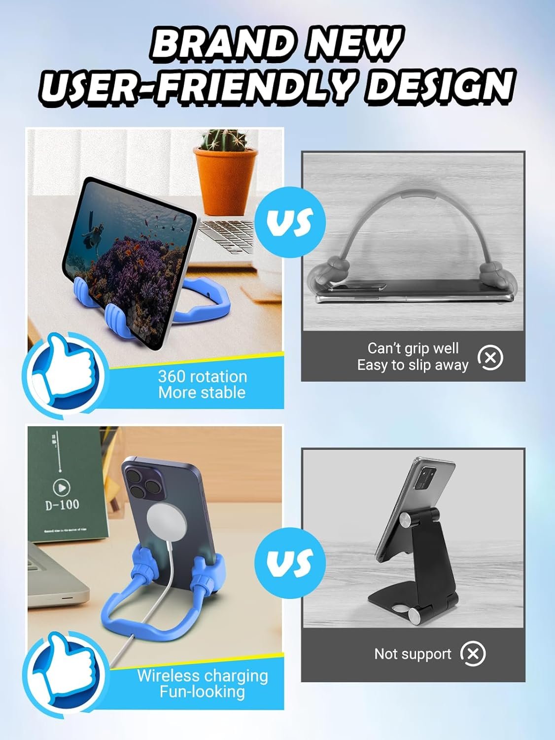 OK Mobile Stand ? Adjustable, Foldable Smartphone Stand for Desk, Office, and Home Use

