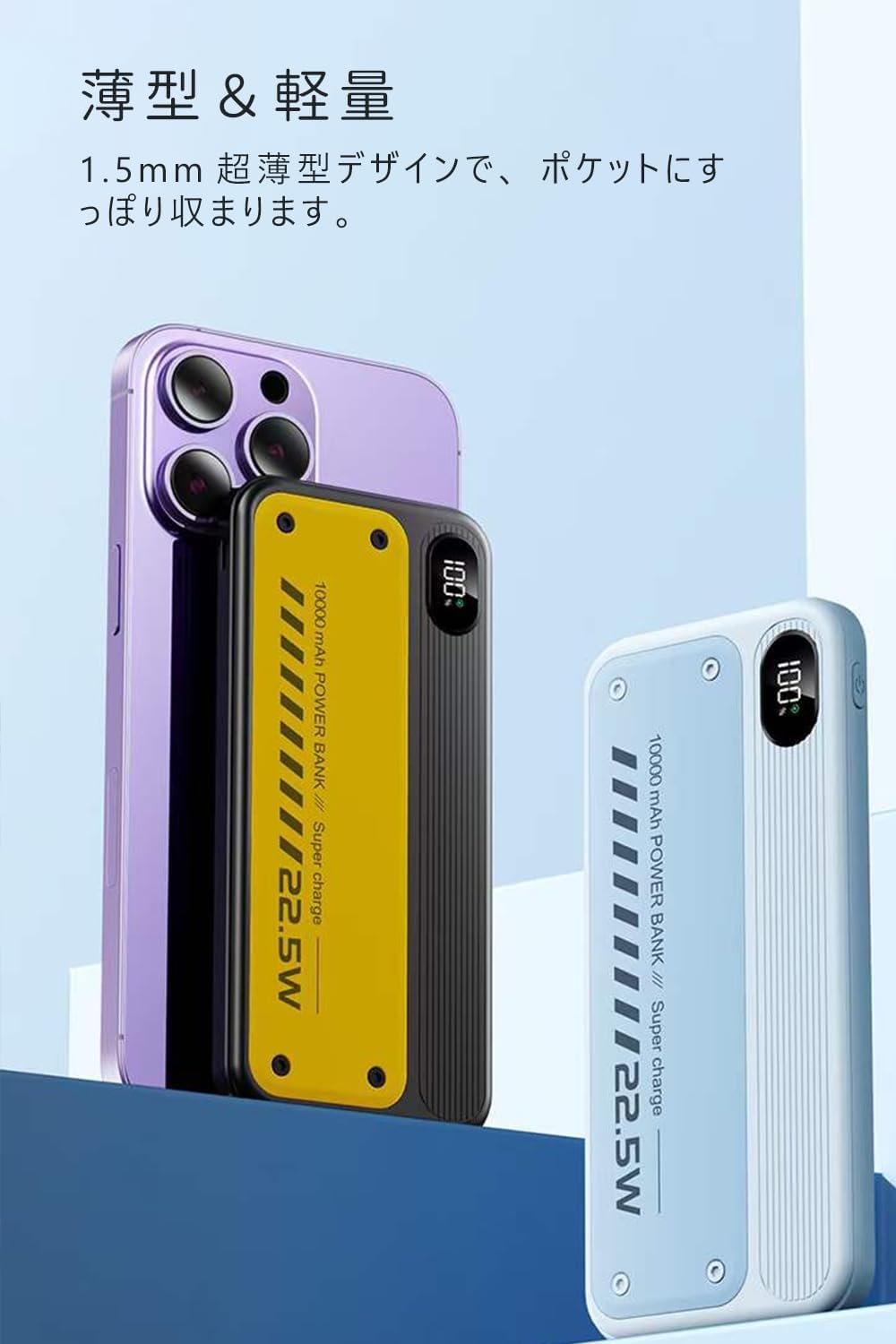 10000mAh Slim Power Bank ? High Capacity, Portable Power Bank for iPhone, Android, and Tablets

