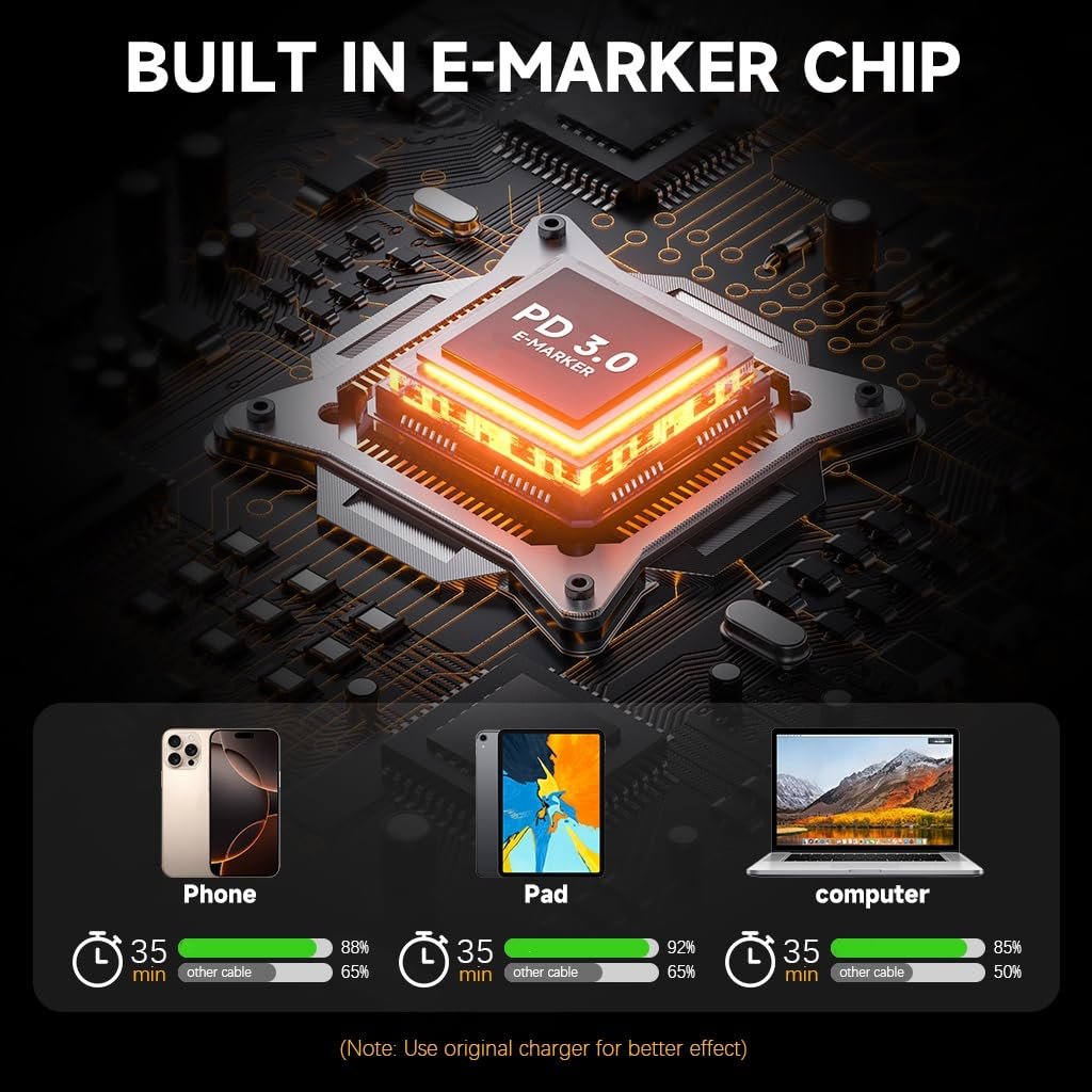 3 in 1 Multifunctional Rollup Charging Cable ? Tangle-Free Cable for iPhone, Android, and Type-C Devices

