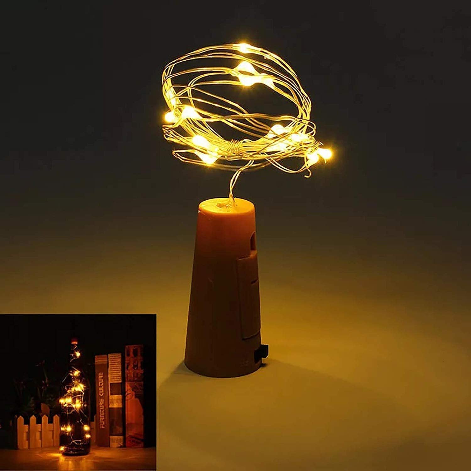 Wine Bottle Light ? LED Cork Fairy String Lights for Bottles, Battery Operated Decorative Lighting for Home, Parties, Weddings & DIY Crafts

