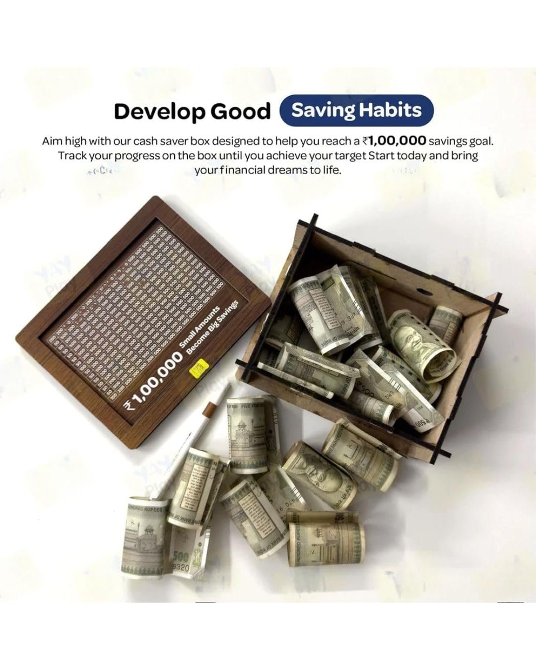 Wooden Money Piggy Bank ? Creative Wooden Savings Bank, Secure Slot for Coins and Bills, Cute Home Decor for Kids & Adults
