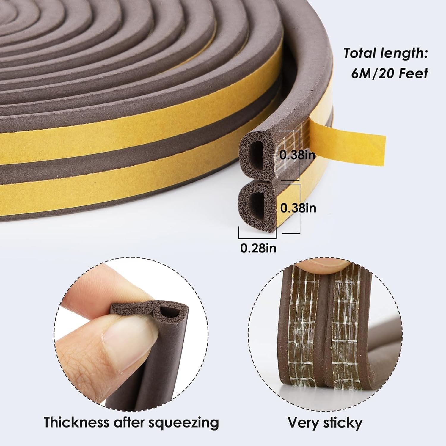 Window Sealing Strips Door ? Weatherproof Adhesive Strip for Doors & Windows, Soundproof & Draft Blocker for Home, Office & Garage
