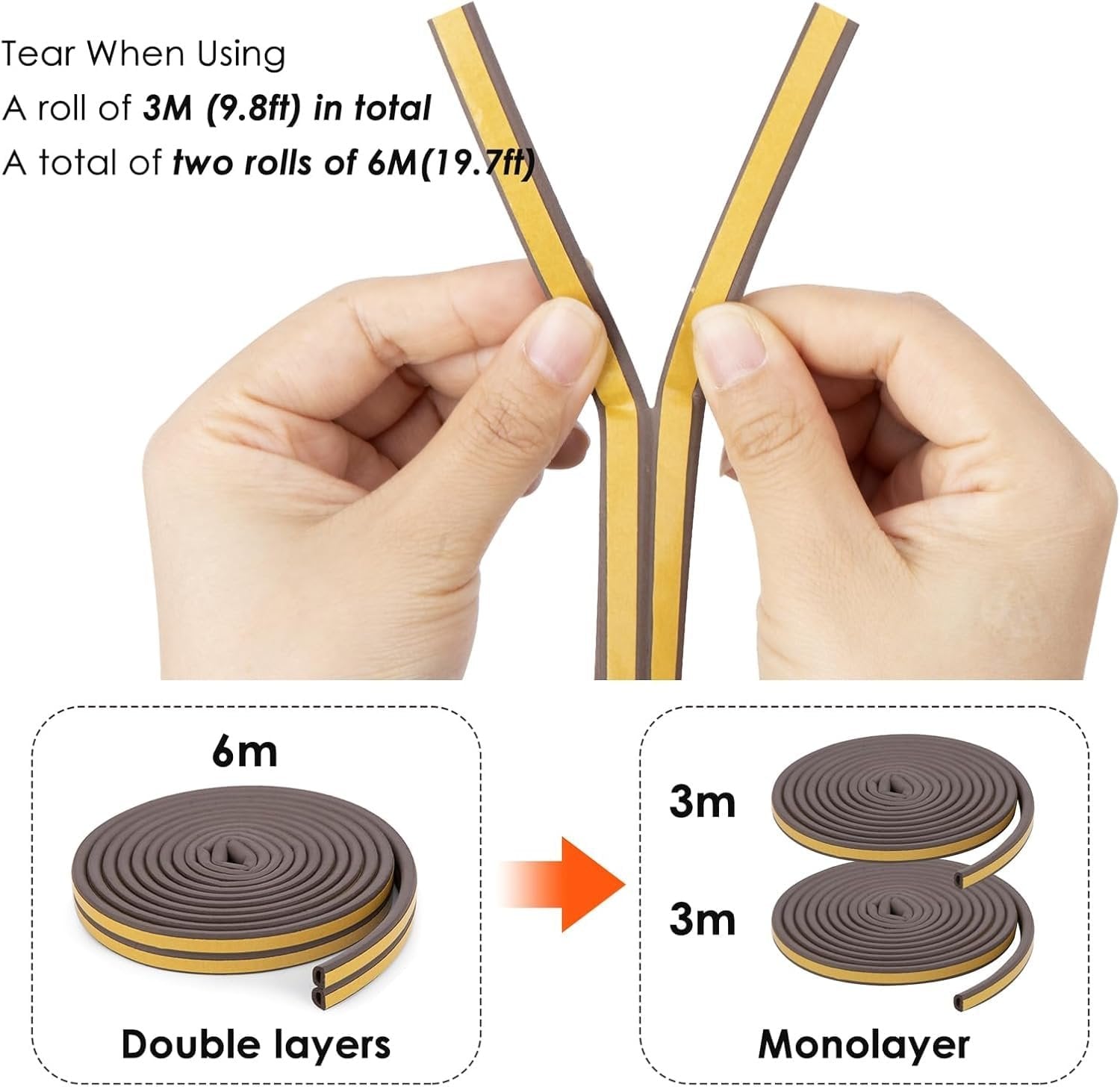 Window Sealing Strips Door ? Weatherproof Adhesive Strip for Doors & Windows, Soundproof & Draft Blocker for Home, Office & Garage
