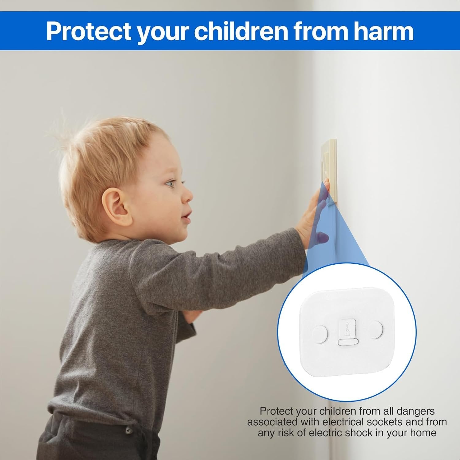 Baby Socket Protection Patch Sticker ? Safety Plug Covers for Electrical Outlets, Childproofing Protector Caps (Set of Stickers)