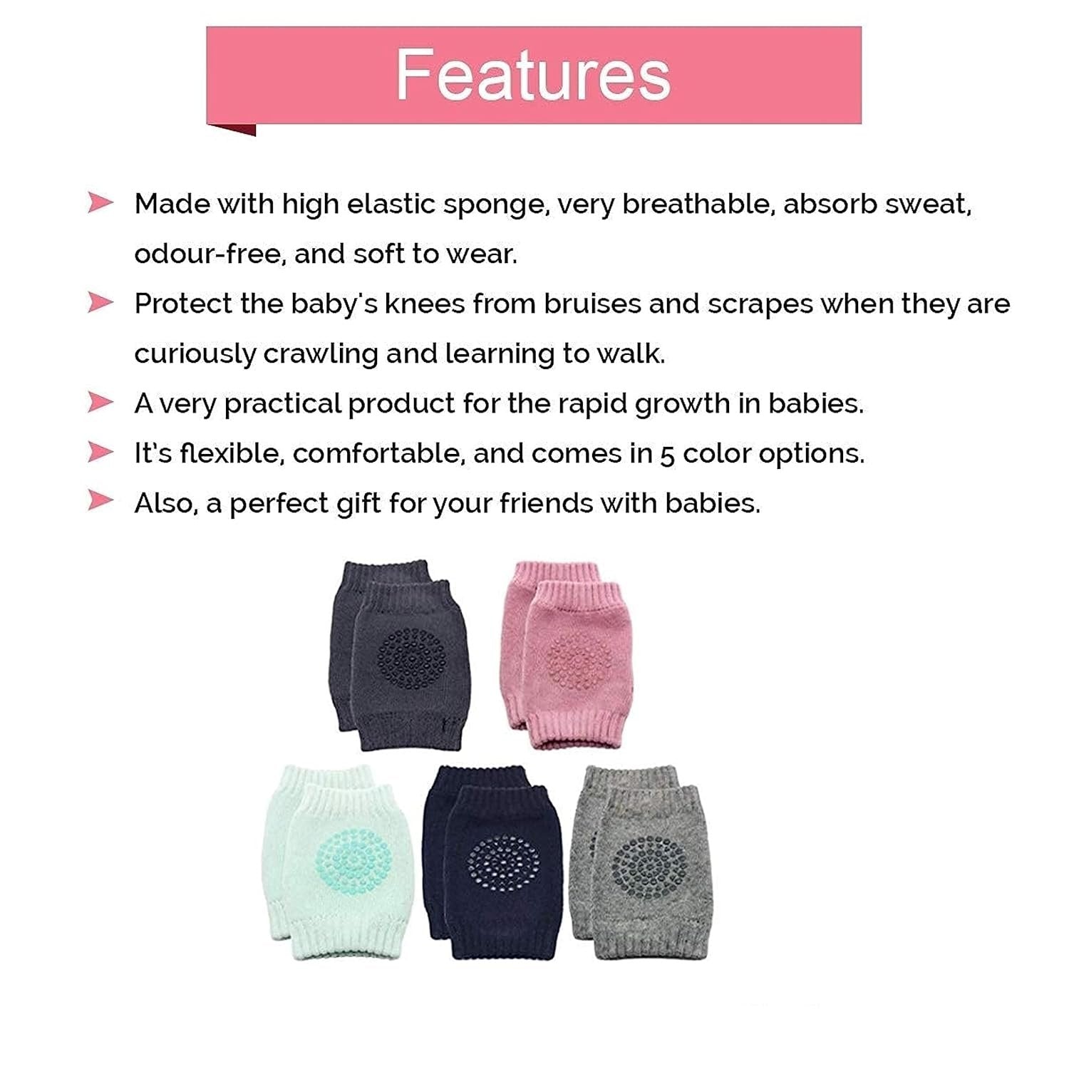 Baby Knee Pad ? Soft & Comfortable Protection for Crawling Infants, Non-Slip Design for Safe Play
