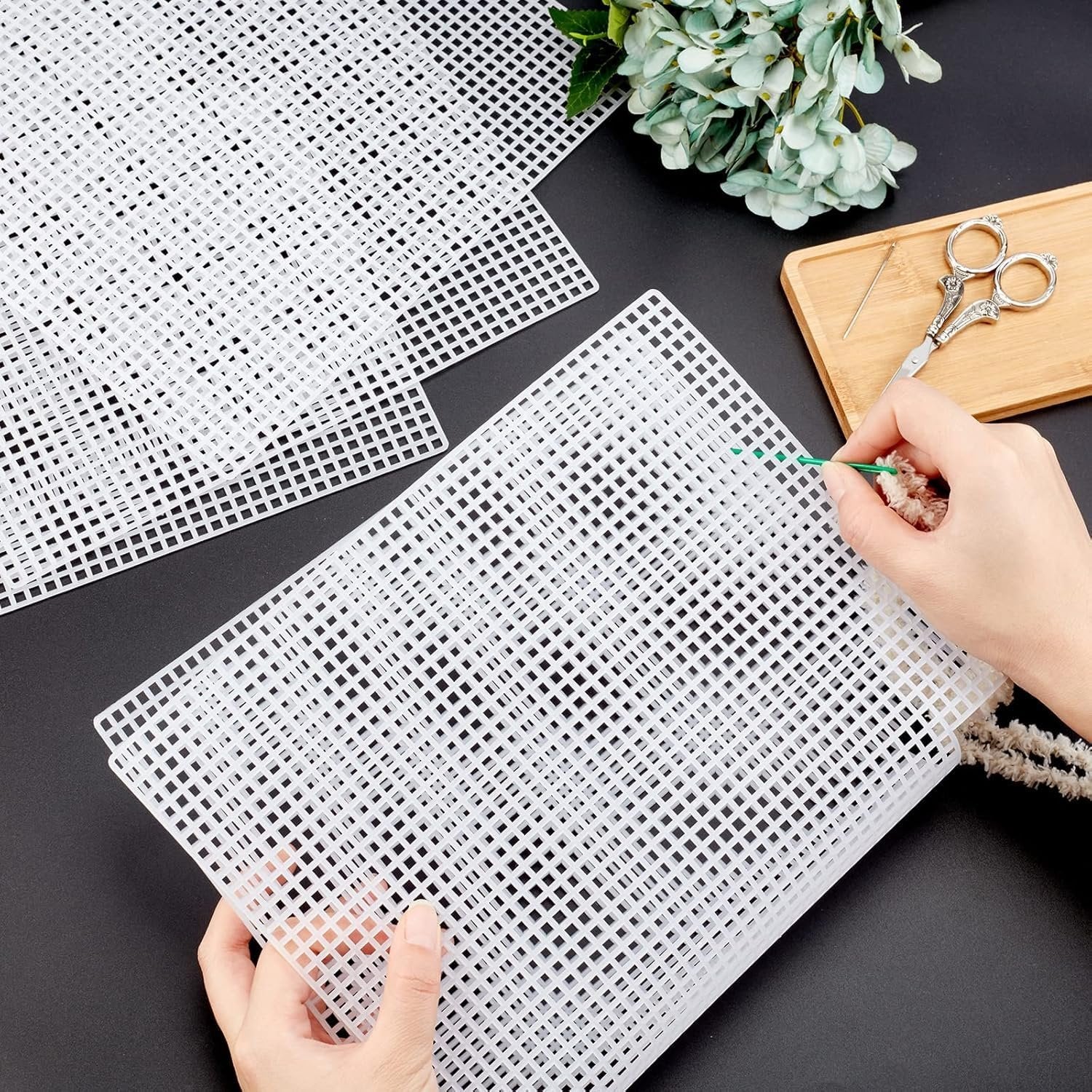 Plastic Mesh Clear Canvas Sheets ? Durable, Flexible Sheets for Crafting, Painting & DIY Projects
