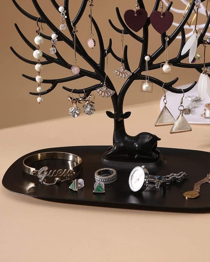 Deer Tree Shaped Jewellery Display Holder ? Elegant & Functional Jewelry Organizer for Necklaces, Rings & Earrings

