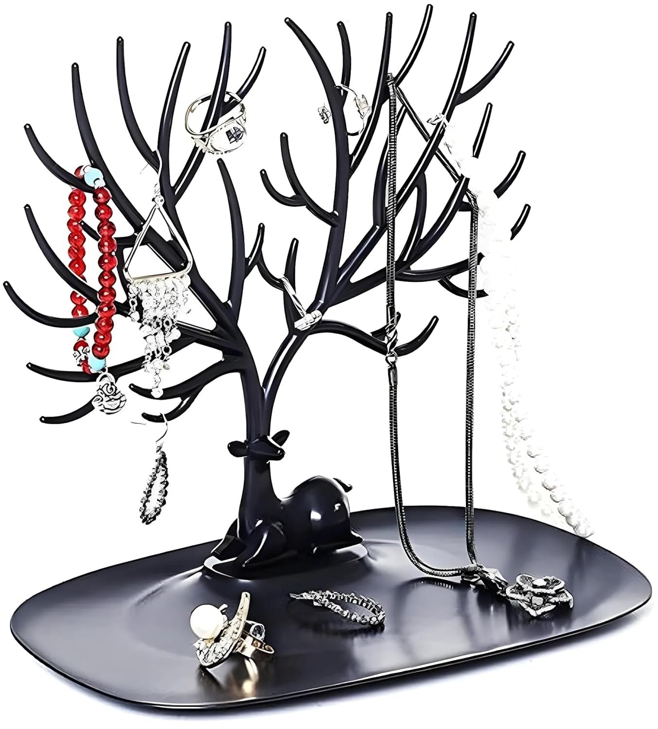 Deer Tree Shaped Jewellery Display Holder ? Elegant & Functional Jewelry Organizer for Necklaces, Rings & Earrings

