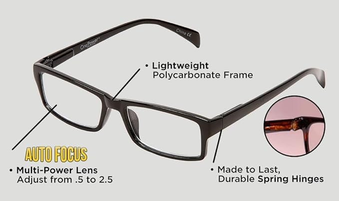 One Power Readers ? Stylish Reading Glasses with Anti-Glare & Comfortable Fit for Men & Women


