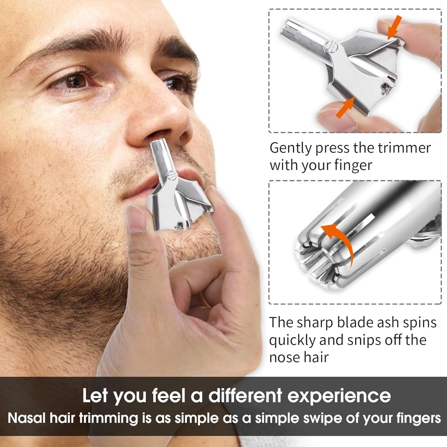 Manual Nose Trimmer ? Precision Trimmer for Nose, Ear & Eyebrow Hair, Safe & Easy to Use

