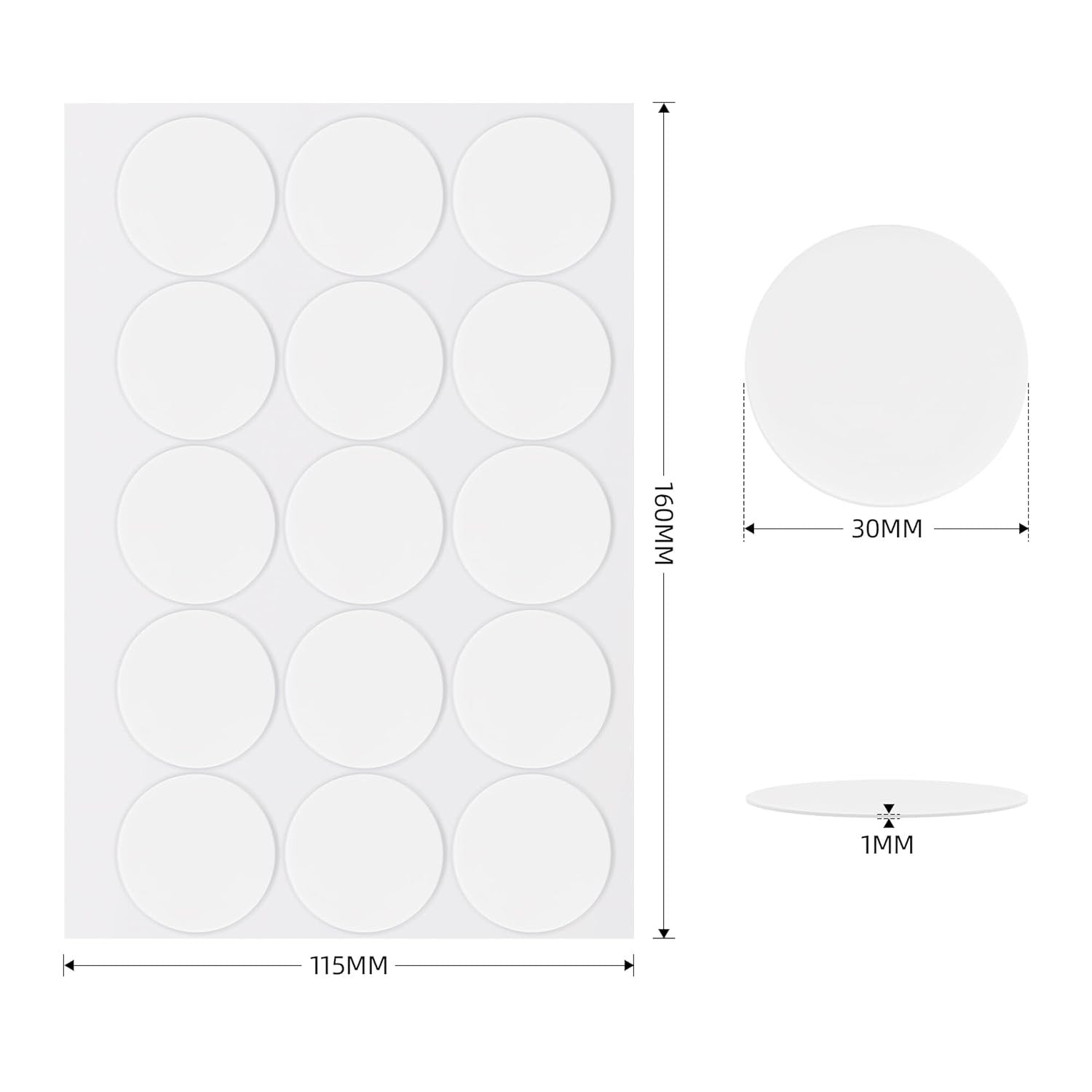 Waterproof Double-Sided Stick Adhesive Stickers (60 PCS) ? Strong & Versatile Adhesive for Home, Office & DIY Projects

