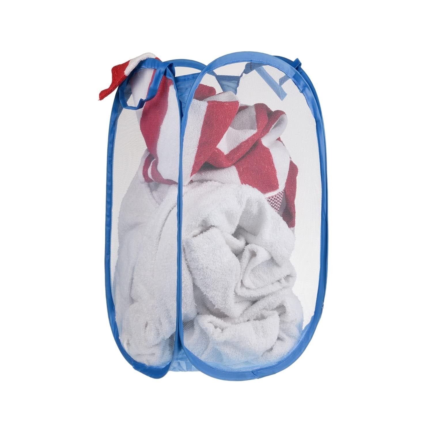 Net Laundry Bag Foldable ? Breathable Mesh Laundry Basket with Handles, Space-Saving Design

