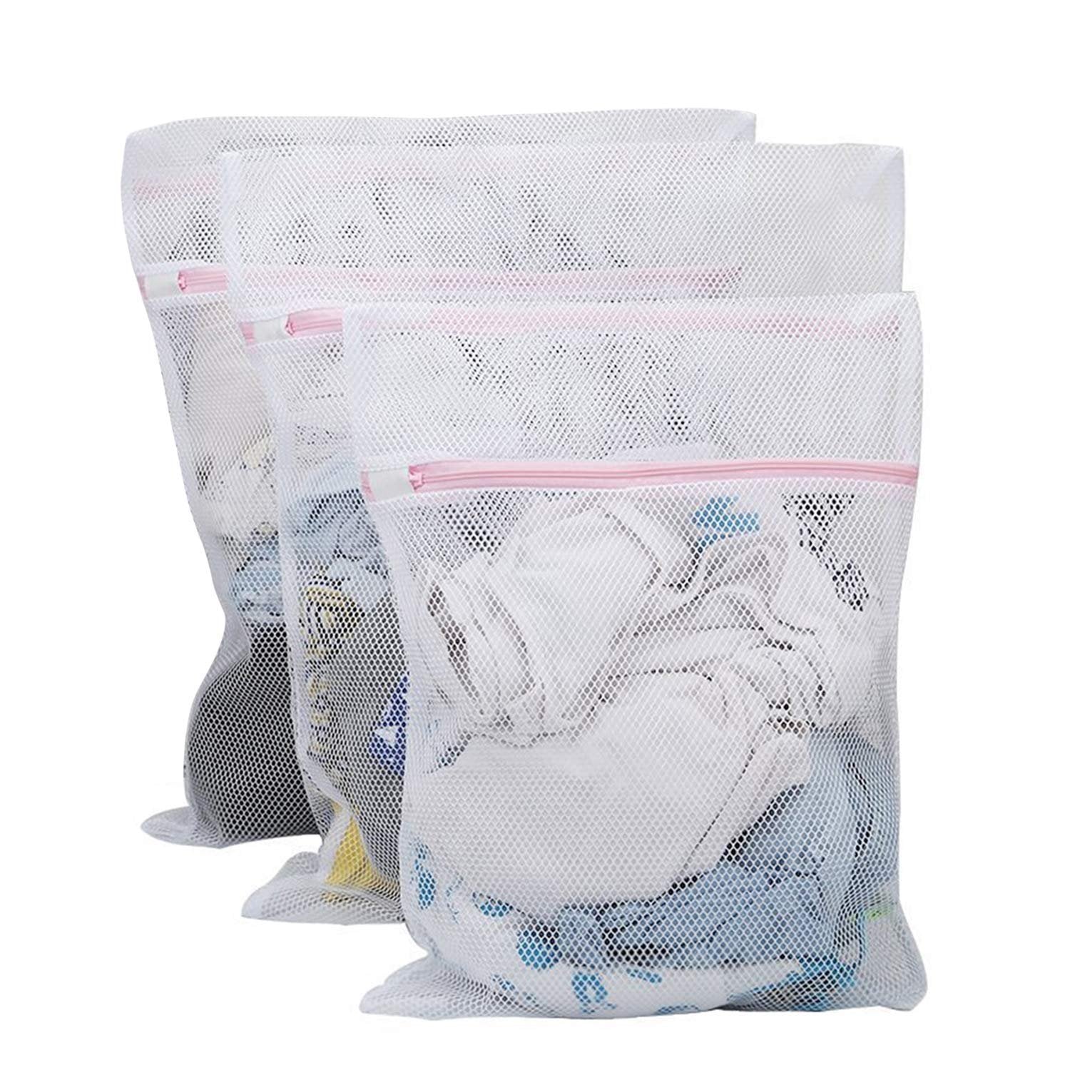 Laundry Clothes Washing Bag, Pack of 3 ? Mesh Zipper Bags for Delicate Clothing & Underwear

