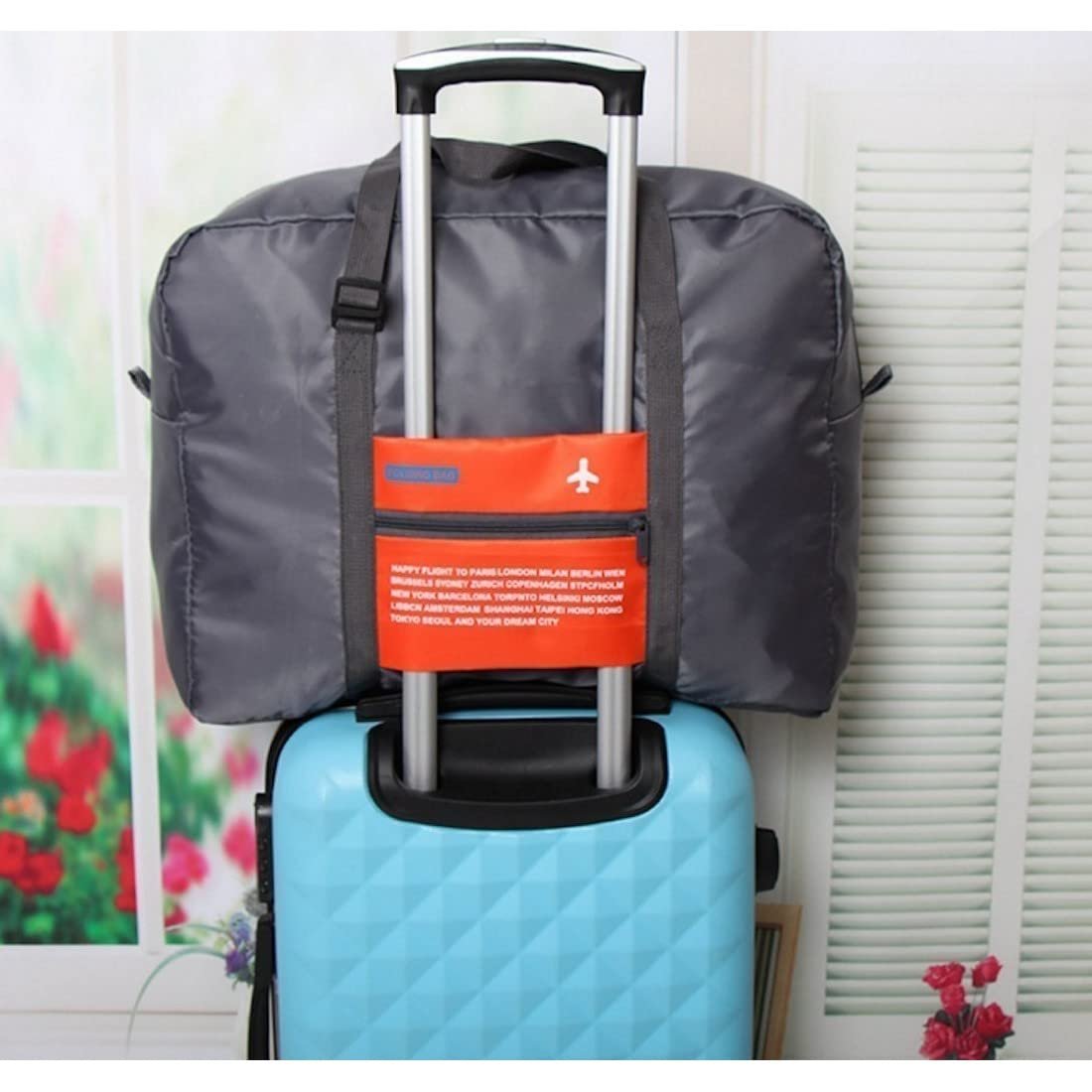 Flight Foldable Bag ? Lightweight Carry-On Travel Duffel with Zipper & Handle, Compact & Expandable

