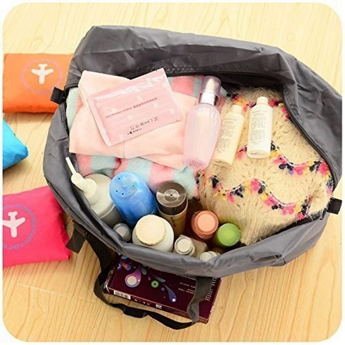 Flight Foldable Bag ? Lightweight Carry-On Travel Duffel with Zipper & Handle, Compact & Expandable

