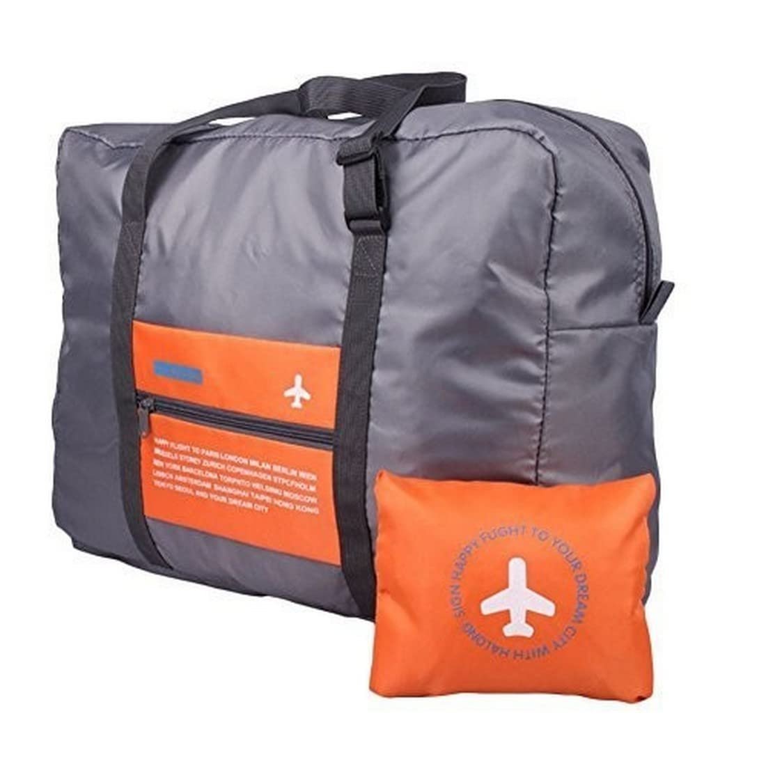 Flight Foldable Bag ? Lightweight Carry-On Travel Duffel with Zipper & Handle, Compact & Expandable

