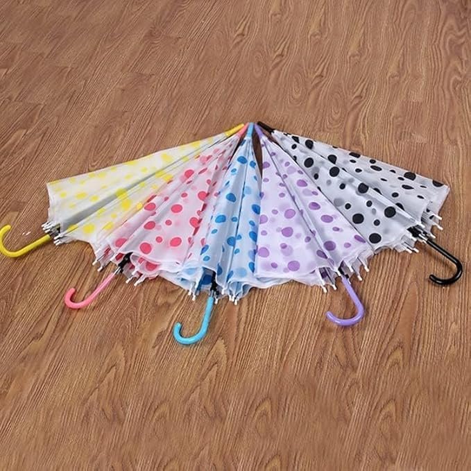 Polka Dot Rain Umbrella ? Cute Compact Folding Umbrella with Colorful Dot Print

