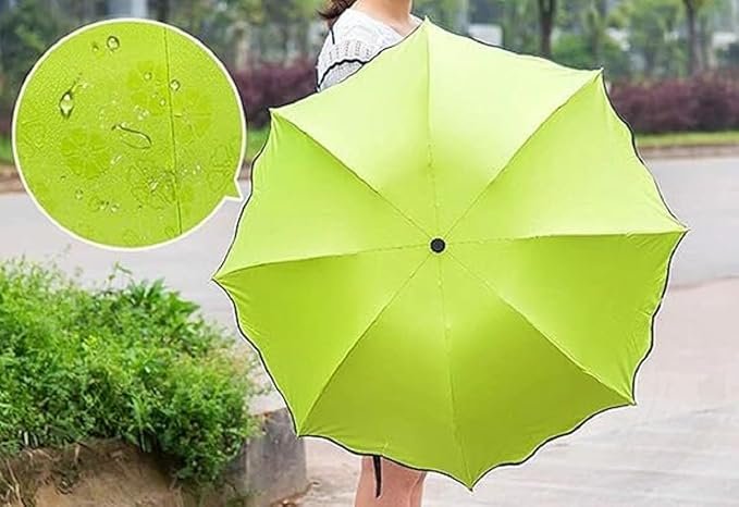 Magic Umbrella (Green) ? Color Changing Folding Umbrella with UV & Rain Protection

