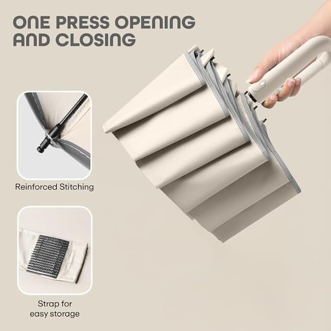 Automatic Open Close Umbrella ? Windproof Travel Folding Umbrella with One-Touch Operation
