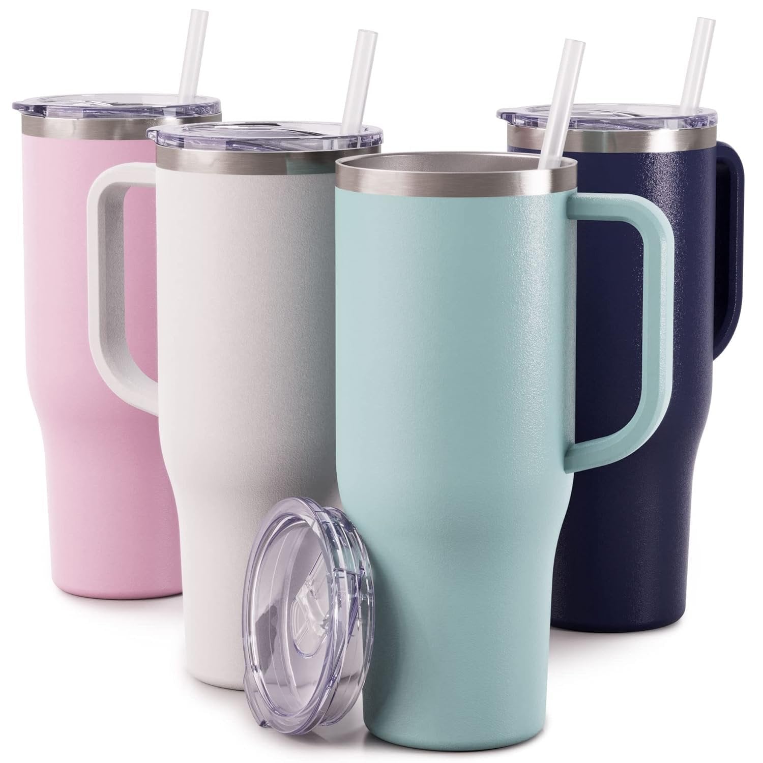 Tumbler Vacuum Sealed Cup with Handle ? Insulated Drink Cup for Hot and Cold Beverages, Keeps Drinks at Ideal Temperature

