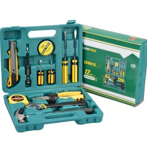 12 Pc Household Tool Box Set ? Compact Home Repair Kit with Essential Tools for DIY & Maintenance

