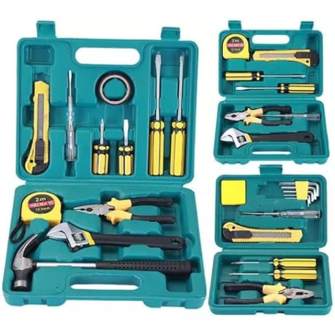 12 Pc Household Tool Box Set ? Compact Home Repair Kit with Essential Tools for DIY & Maintenance

