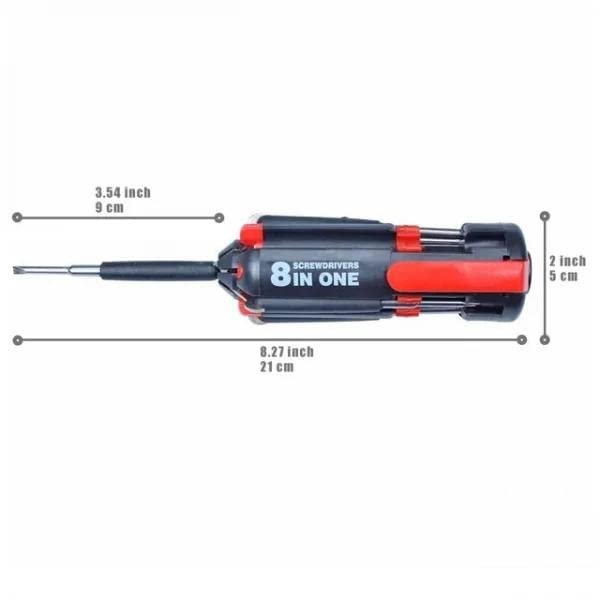 8 in 1 Screwdriver Set ? Multi-Bit Magnetic Tool with Interchangeable Heads for Home & Electronics

