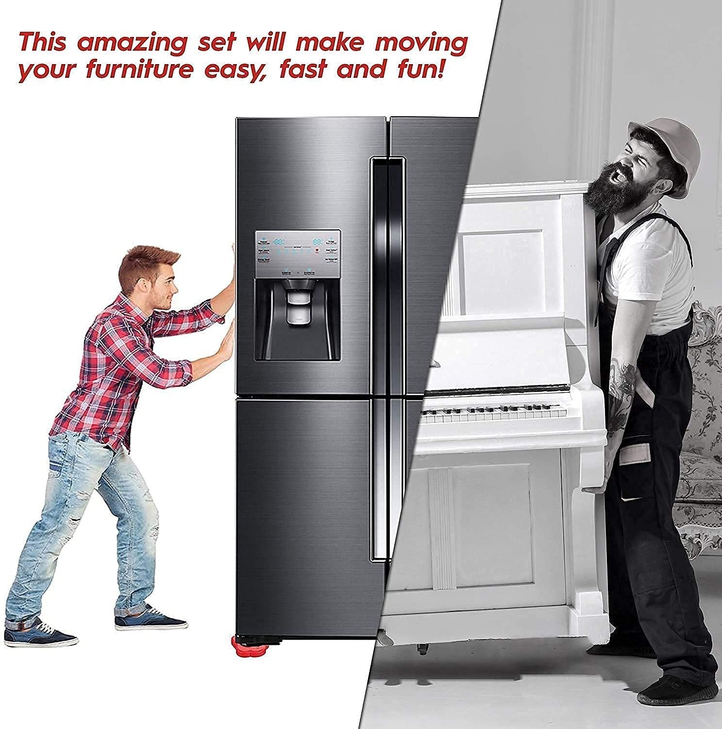 Furniture Shifting Tool (Full Size) ? Heavy-Duty Mover Roller Set for Lifting & Moving Furniture Easily

