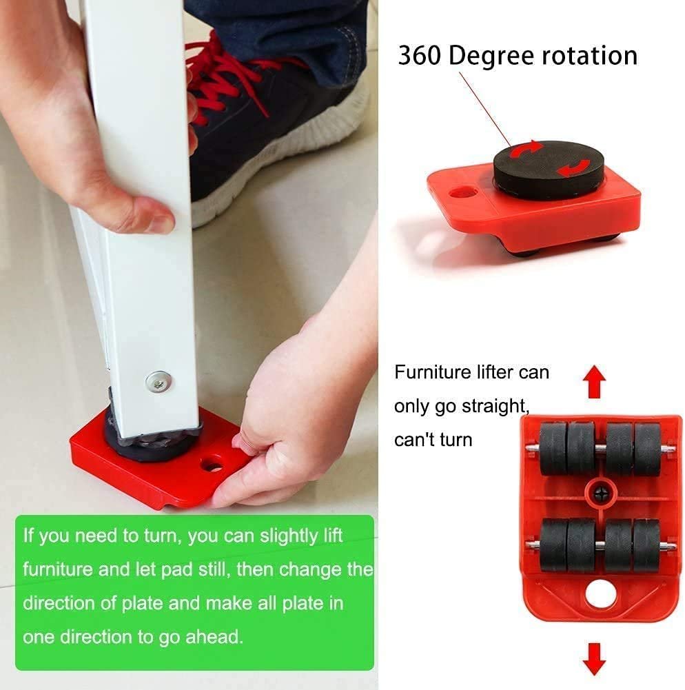 Furniture Shifting Tool (Full Size) ? Heavy-Duty Mover Roller Set for Lifting & Moving Furniture Easily

