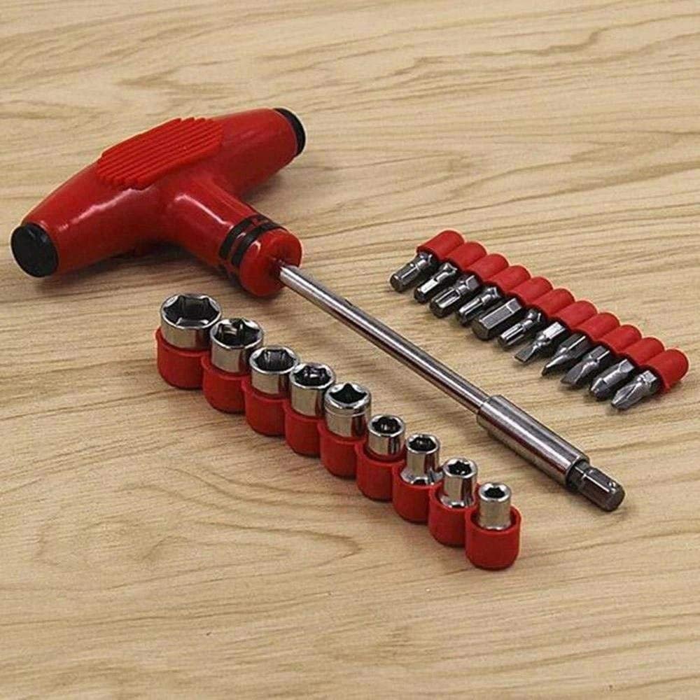 24 Pcs T-Shape Screwdriver Tool Set ? Multi-Bit Repair Tool Kit for Home, Bike, and Electronics
