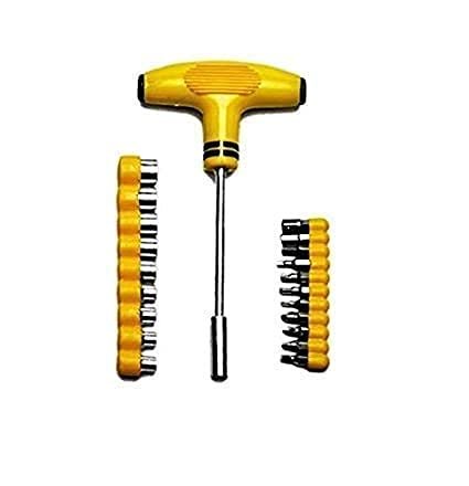 24 Pcs T-Shape Screwdriver Tool Set ? Multi-Bit Repair Tool Kit for Home, Bike, and Electronics
