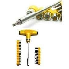 24 Pcs T-Shape Screwdriver Tool Set ? Multi-Bit Repair Tool Kit for Home, Bike, and Electronics
