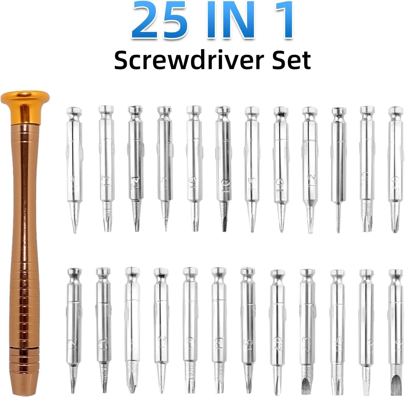 25 in 1 Magnetic Screwdriver Set ? Precision Tool Kit for Phones, Laptops, Glasses & Gadgets

