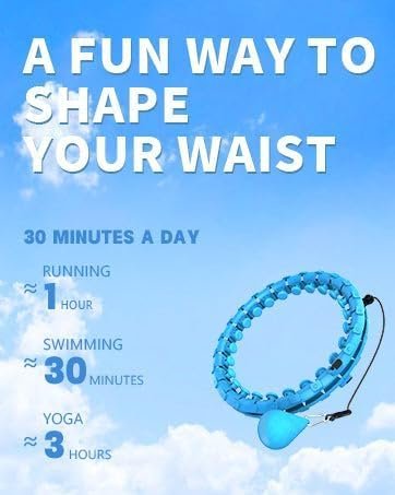 Hula Hoop Exercise  Weighted Fitness Hoop for Core, Waist, and Full Body Workout