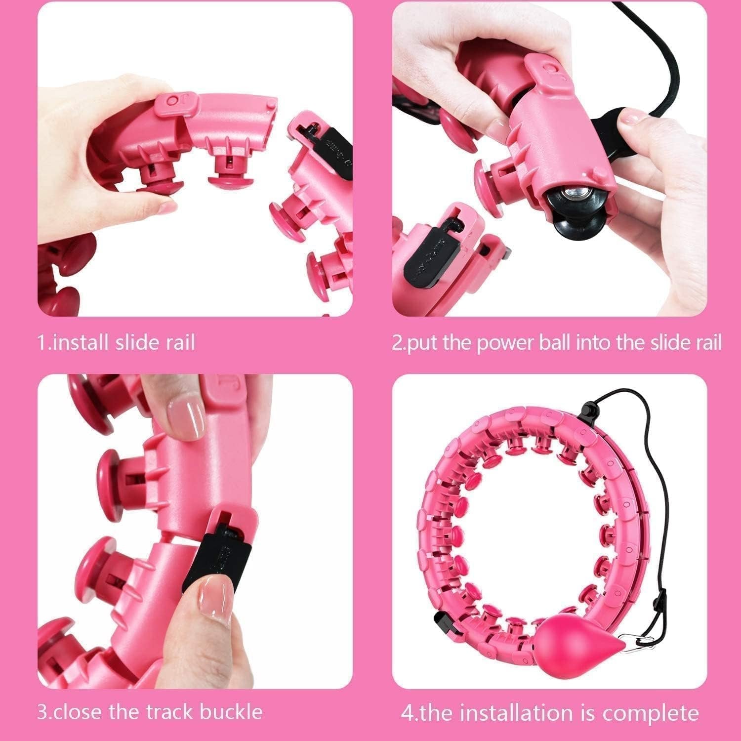 Hula Hoop Exercise  Weighted Fitness Hoop for Core, Waist, and Full Body Workout