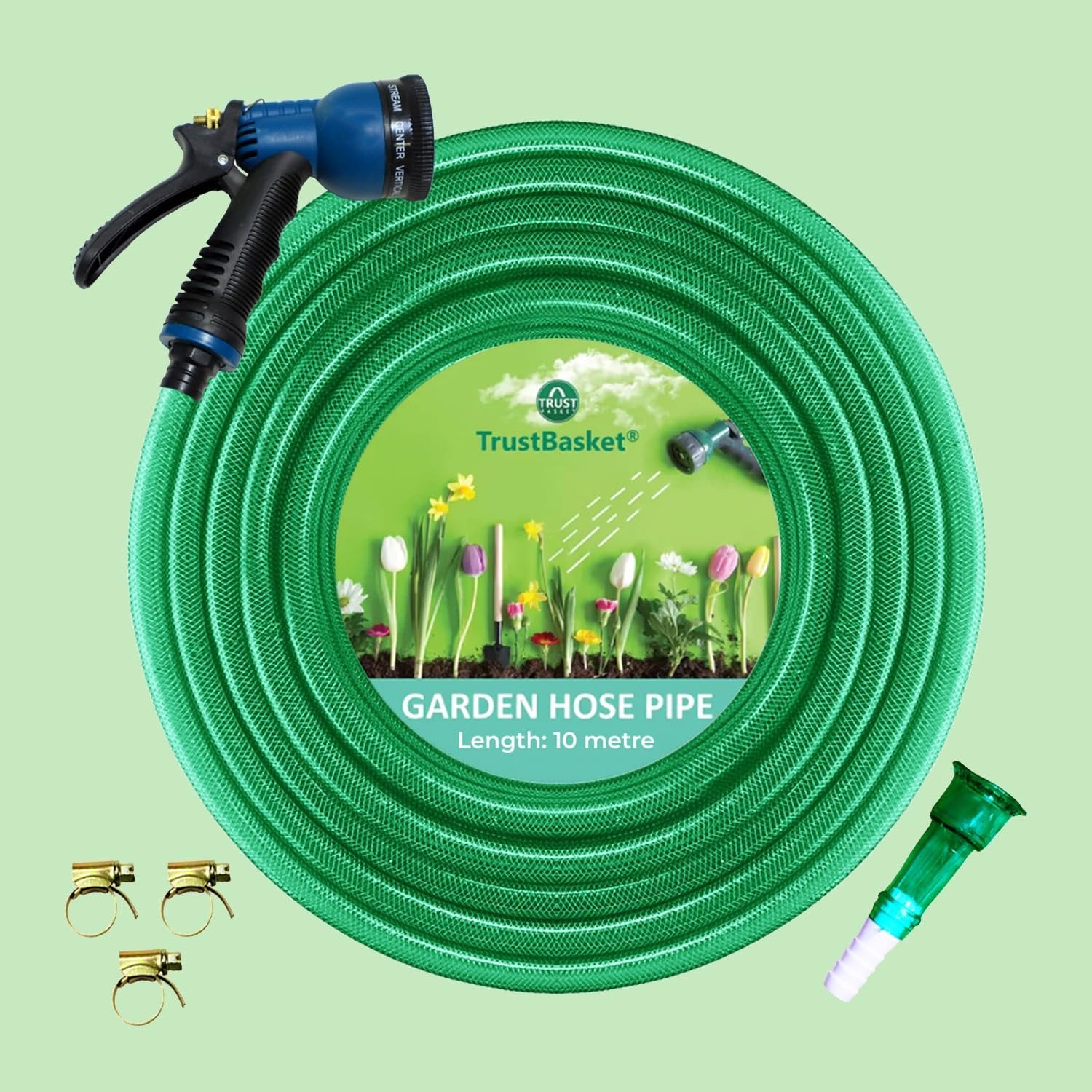 10 Meter Garden Water Pipe ? Flexible Hose for Watering Plants, Car Washing & Cleaning

