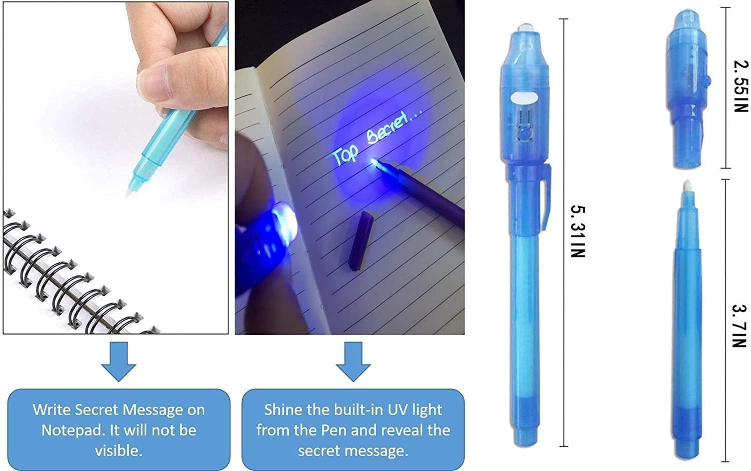 Invisible Pen for Kids ? Fun and Secret Writing Pen with UV Light for Hidden Messages and Secret Codes

