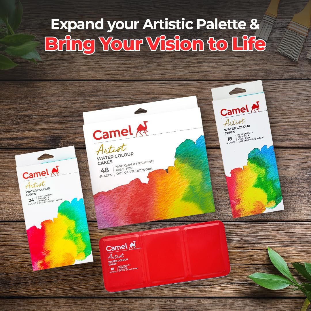 Watercolours Cakes (24 PCS) ? Set of Vibrant Watercolor Cakes for Painting, Drawing, and Crafting

